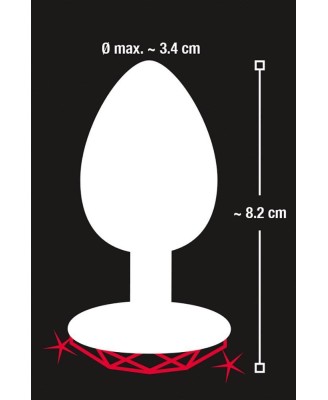Diamond Butt Plug - Korek Analny z Czerwonym Kryształkiem - M