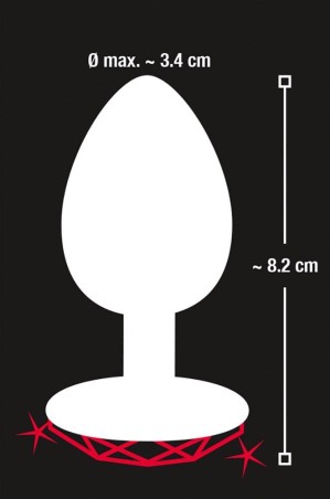 Diamond Butt Plug - Korek Analny z Czerwonym Kryształkiem - M