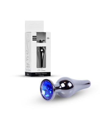 Plug-Jewellery Dark Silver BUTT PLUG- Dark Blue