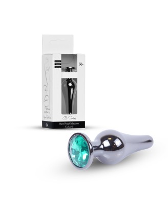 Plug-Jewellery Dark Silver BUTT PLUG- Green