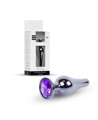 Plug-Jewellery Dark Silver BUTT PLUG- Purple
