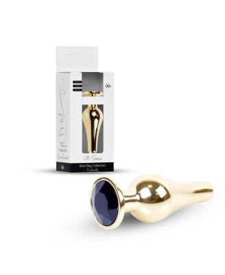 Plug-Jewellery Gold BUTT PLUG- Black