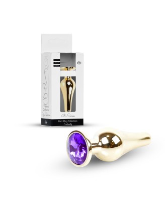 Plug-Jewellery Gold BUTT PLUG- Purple