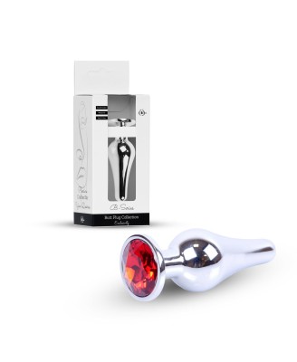 Plug-Jewellery Silver BUTT PLUG- Red