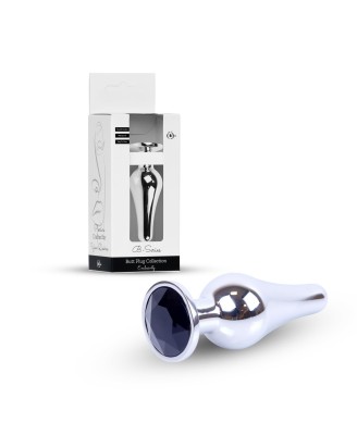 Plug-Jewellery Silver BUTT PLUG- Black