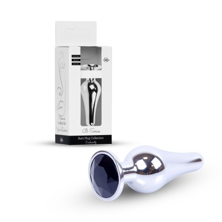 Plug-Jewellery Silver BUTT PLUG- Black