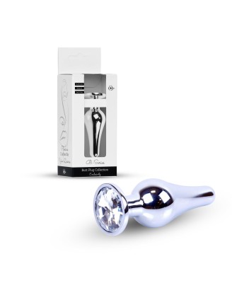 Plug-Jewellery Silver BUTT PLUG- Clear