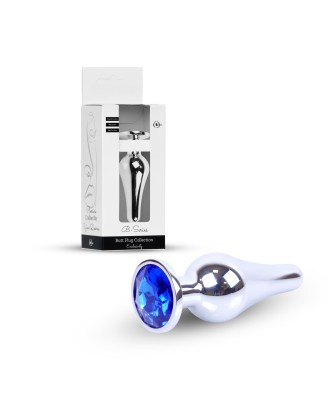 Plug-Jewellery Silver BUTT PLUG- Dark Blue