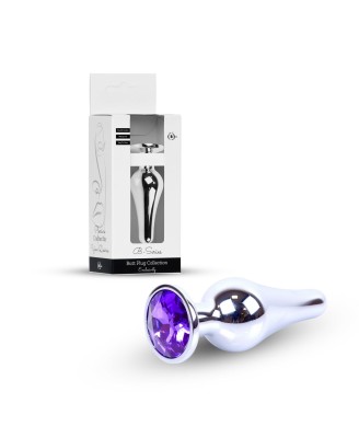 Plug-Jewellery Silver BUTT PLUG- Purple