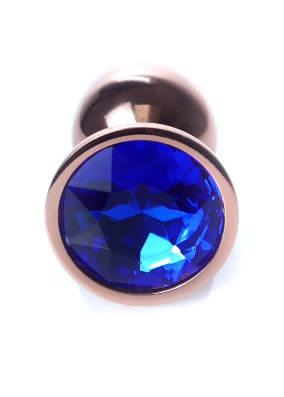 MyLove Toys - Korek Analny rosegold z Kryształkiem - Granatowy