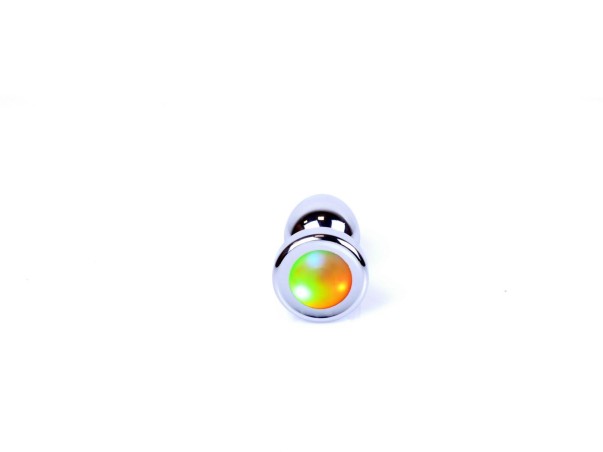 Srebrny Korek Analny z Diodą - Disco Flashlight
