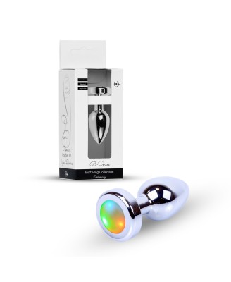 Srebrny Korek Analny z Diodą - Disco Flashlight