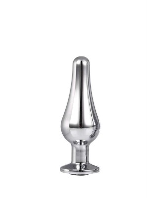 GLEAMING LOVE Srebrny Korek Analny z Kryształkiem - S