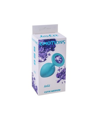 Emotions Cutie - Silikonowy Niebieski Korek Analny z Kryształkiem - Fioletowy - M