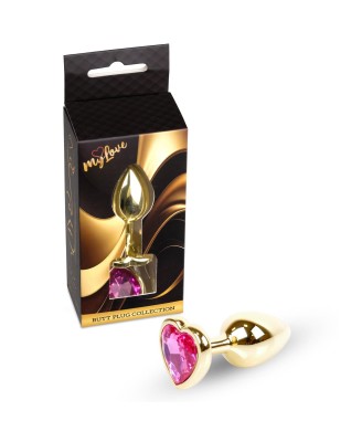 MyLove Toys - Jewellery Gold  Heart PLUG- Pink