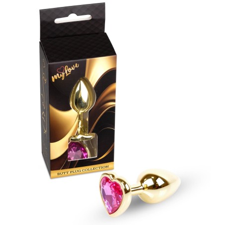 MyLove Toys - Jewellery Gold  Heart PLUG- Pink