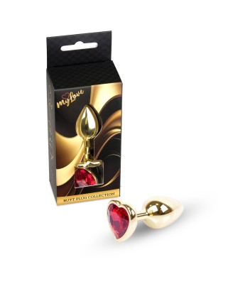 MyLove Toys - Jewellery Gold  Heart PLUG- Red