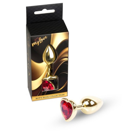 MyLove Toys - Jewellery Gold  Heart PLUG- Red