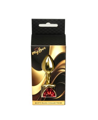 MyLove Toys - Jewellery Gold  Heart PLUG- Red
