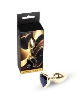 MyLove Toys - Jewellery Gold  Heart PLUG- Black