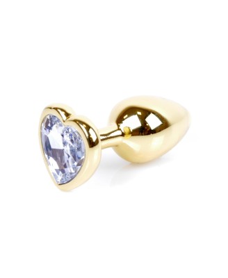 MyLove Toys - Jewellery Gold  Heart PLUG- Clear