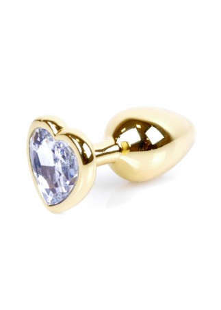 MyLove Toys - Jewellery Gold  Heart PLUG- Clear