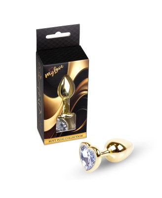MyLove Toys - Jewellery Gold  Heart PLUG- Clear