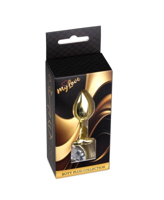 MyLove Toys - Jewellery Gold  Heart PLUG- Clear