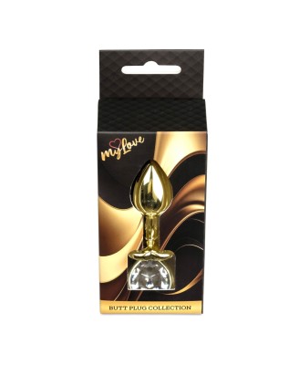 MyLove Toys - Jewellery Gold  Heart PLUG- Clear