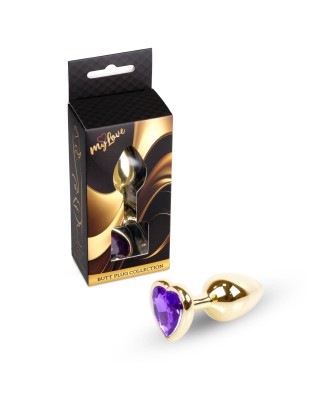 MyLove Toys - Jewellery Gold  Heart PLUG- Purple