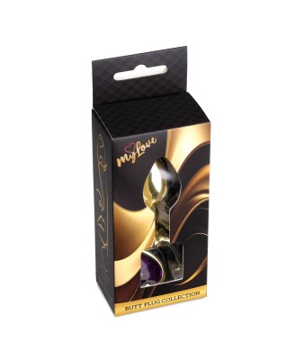 MyLove Toys - Jewellery Gold  Heart PLUG- Purple