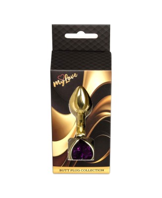 MyLove Toys - Jewellery Gold  Heart PLUG- Purple