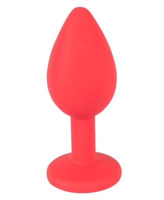 Colorful Joy Jewel - Silikonowy Korek Analny z Kryształkiem - Czerwony