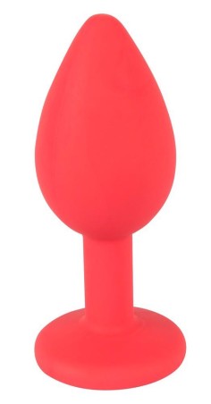 Colorful Joy Jewel - Silikonowy Korek Analny z Kryształkiem - Czerwony