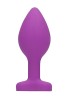 Diamond Heart Butt Plug - Silikonowy Korek Analny z Kryształkiem - Fiolet