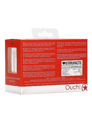 Diamond Heart Butt Plug - Silikonowy Korek Analny z Kryształkiem - Czerwony