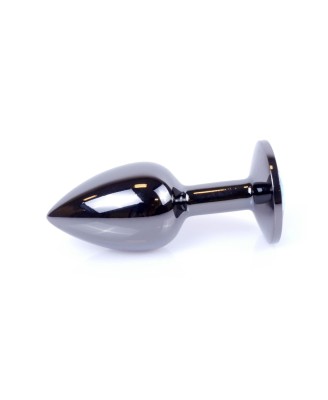 MyLove Toys - Ciemny Srebrny Korek Analny z Kryształkiem - Fioletowy