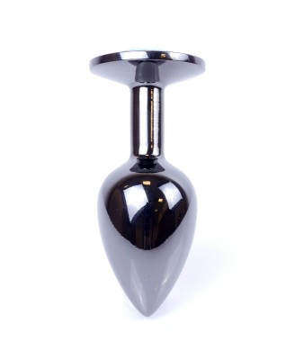 MyLove Toys - Ciemny Srebrny Korek Analny z Kryształkiem - Fioletowy