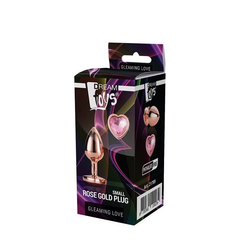 GLEAMING LOVE ROSE GOLD - Korek Analny z Kryształkiem - Róż - S
