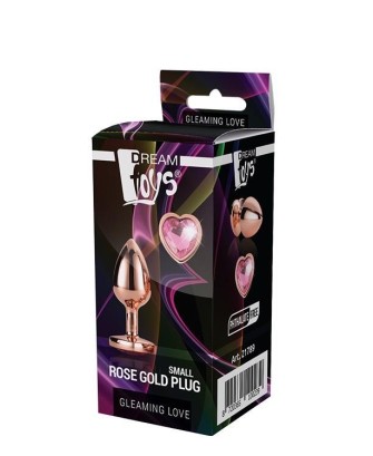 GLEAMING LOVE ROSE GOLD - Korek Analny z Kryształkiem - Róż - S