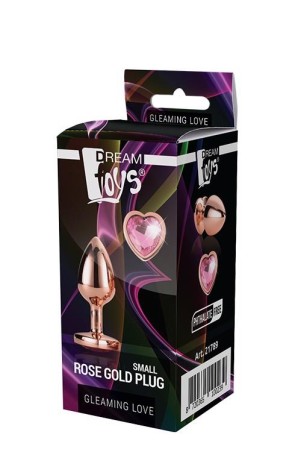 GLEAMING LOVE ROSE GOLD - Korek Analny z Kryształkiem - Róż - S