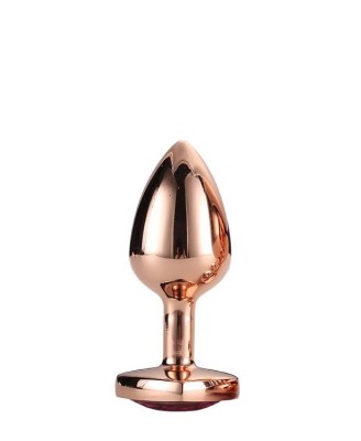 GLEAMING LOVE ROSE GOLD - Korek Analny z Kryształkiem - Róż - S