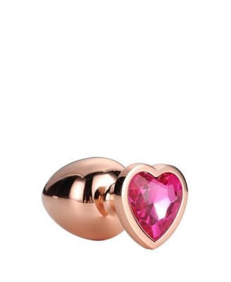 GLEAMING LOVE ROSE GOLD - Korek Analny z Kryształkiem - Róż - S