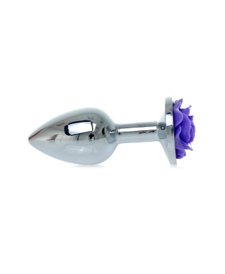 MyLove Toys - Metalowy Korek Analny ze zdobieniem róży - Fiolet