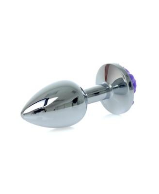 MyLove Toys - Metalowy Korek Analny ze zdobieniem róży - Fiolet