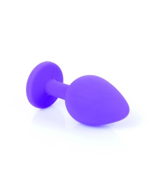 MyLove Toys - Fioletowy Korek Analny z Kryształkiem - Czerwony - M