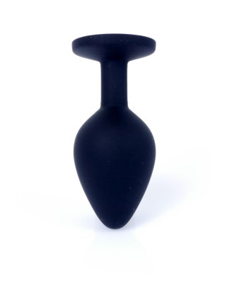 MyLove Toys - Czarny Korek Analny z Kryształkiem - Róż - M