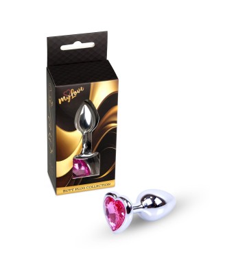 MyLove Toys - Jewellery Silver  Heart PLUG- Pink