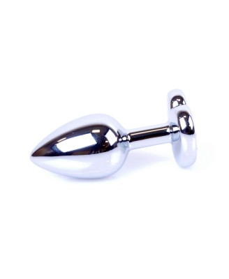 MyLove Toys - Metalowy Korek Analny z Kryształkiem Serce - Czerwony