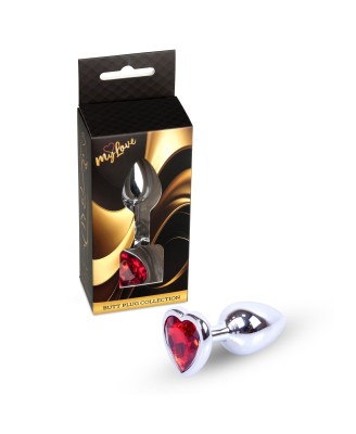 MyLove Toys - Jewellery Silver  Heart PLUG- Red